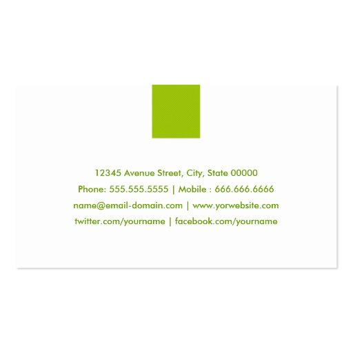 Modern Simple Mint Green Color - Personal ID Business Cards (back side)