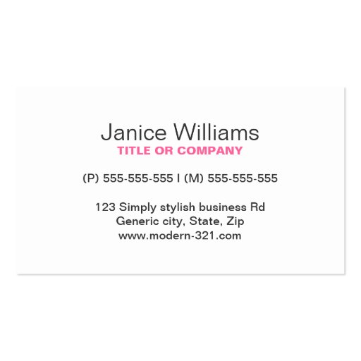 Modern simple pink writer publisher editor business card templates (back side)
