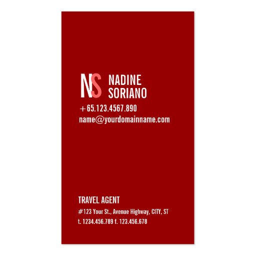 Modern Simple Red Monogram Professional Business Cards (front side)