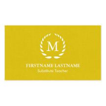 Modern & Simple Substitute Teacher Business Card