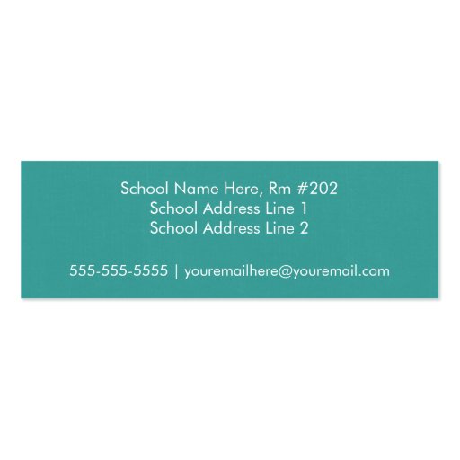 Modern & Simple Teacher Business Card (back side)