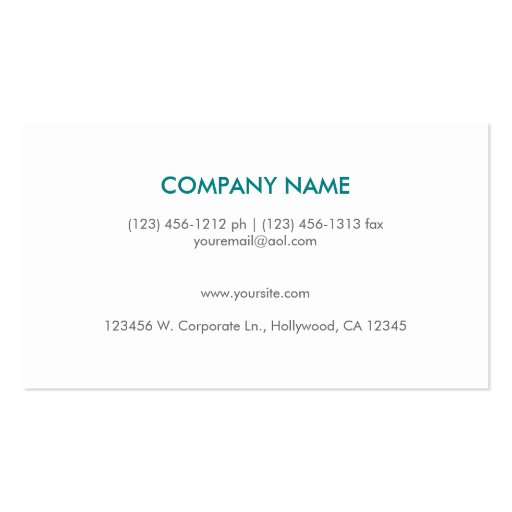 Modern & Simple teal blue Monogram Professional Business Cards (back side)