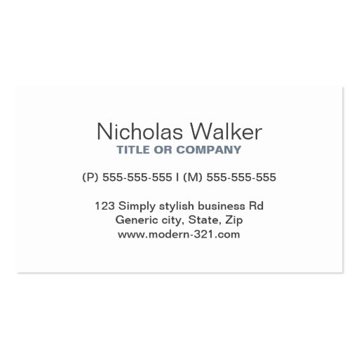 Modern simple writer publisher editor slate gray business cards (back side)