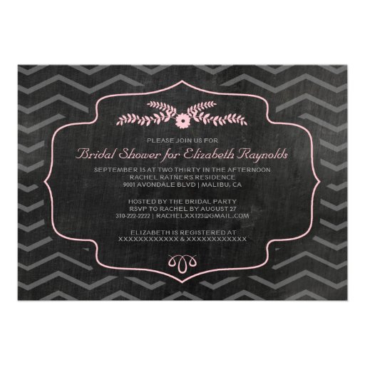 Modern Slate Bridal Shower Invitations