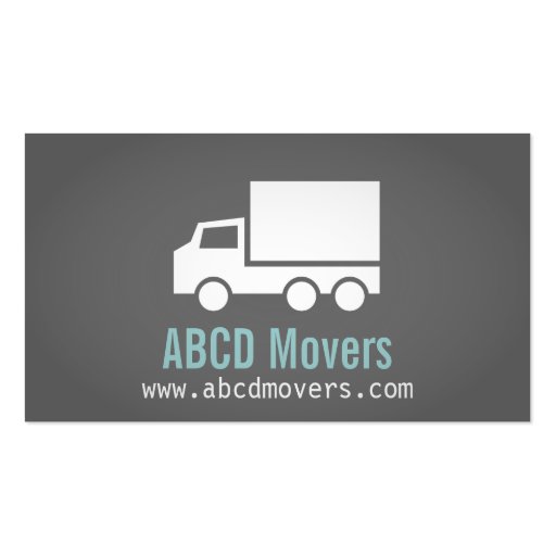 Modern, Sleek, Chic, Mover Company, white Truck Business Cards (front side)