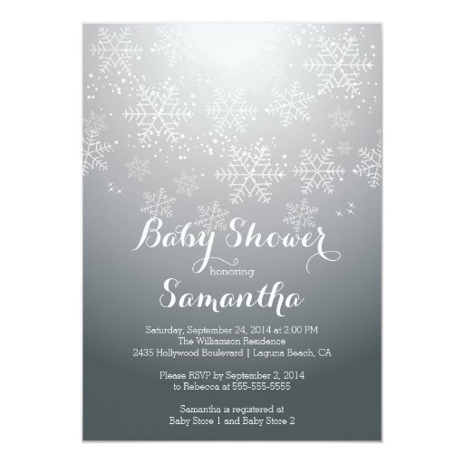 Modern Snowflake Neutral Baby Shower Invitation