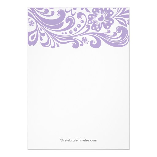 Modern Soft Purple Floral Swirl Baby Shower Invitation