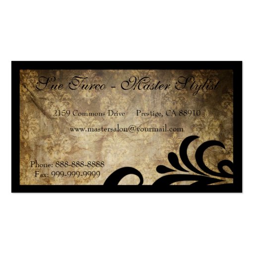 Modern Sophisticated Designer Salon Business Card Templates (back side)