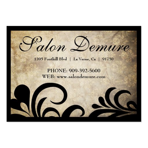 Modern Sophisticated Salon Gift Certificates Business Card (front side)