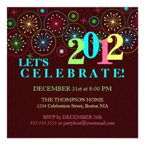 Modern Sparkle New Years Eve Party Invitation (front side)