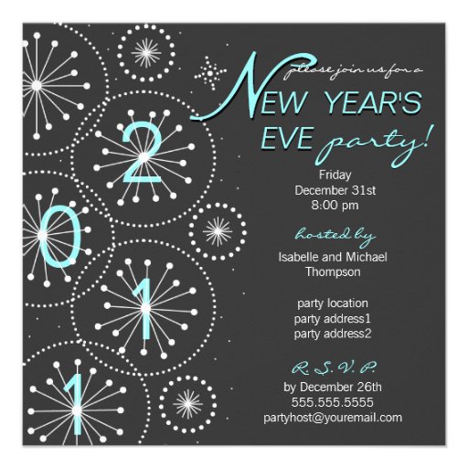 Modern Sparkle New Years Eve Party Invitation (front side)