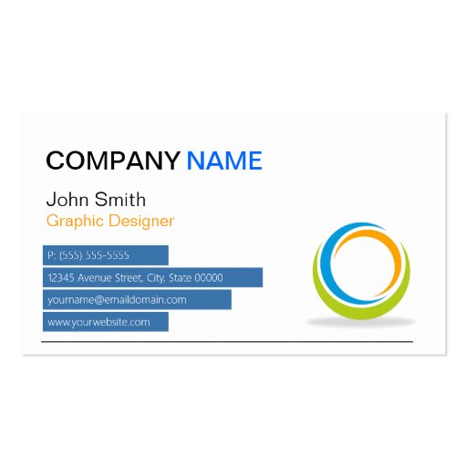 Modern Sphere Logo - Professional Stylish Business Card Templates (front side)
