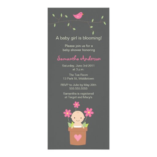 Modern Spring Baby Shower Inviation - Girl Invite