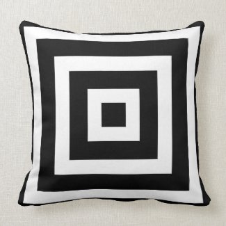 Modern Square Pattern in Black and White Pillows