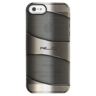 Modern sShiny metallic gray geometric design Uncommon Clearly™ Deflector iPhone 5 Case