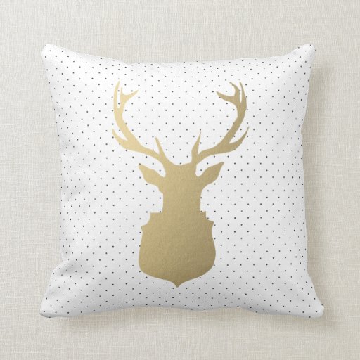 Modern Stag Holiday Throw Pillow Zazzle