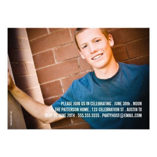 Modern Stamp Photo Graduation Party Announcement