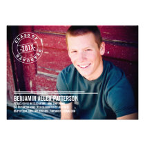 Modern Stamp Photo Graduation Party Announcement invitations