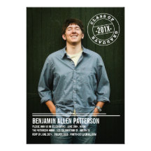 Modern Stamp Photo Graduation Party Announcement