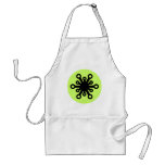 Modern "star" black - bright green aprons