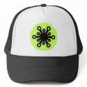Modern "star" black - bright green hats