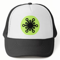 Modern "star" black - bright green hats by buhodesign Modern "star" black - bright green hats