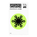 Modern "star" black - bright green postage