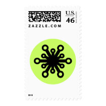 Modern "star" black - bright green postage