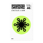 Modern "star" black - bright green postage stamp