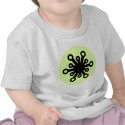 Modern "star" black - bright green t-shirts
