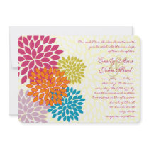 Modern Star Burst Flower Wedding Invitation
