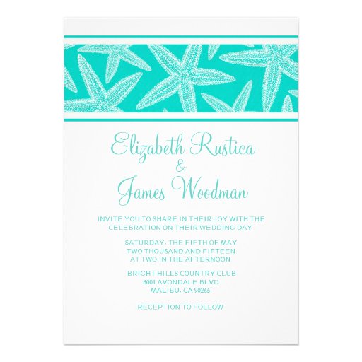 Modern Starfish Wedding Invitations
