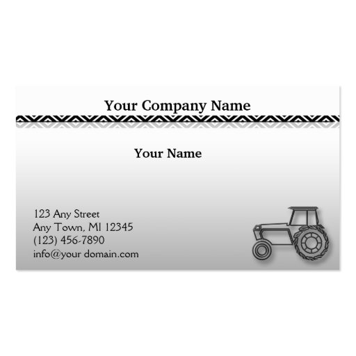 Modern Steel Tractor on Grey Gradient Illustration Business Card Template