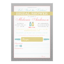 Modern Stock the Kitchen Bridal Shower Invites