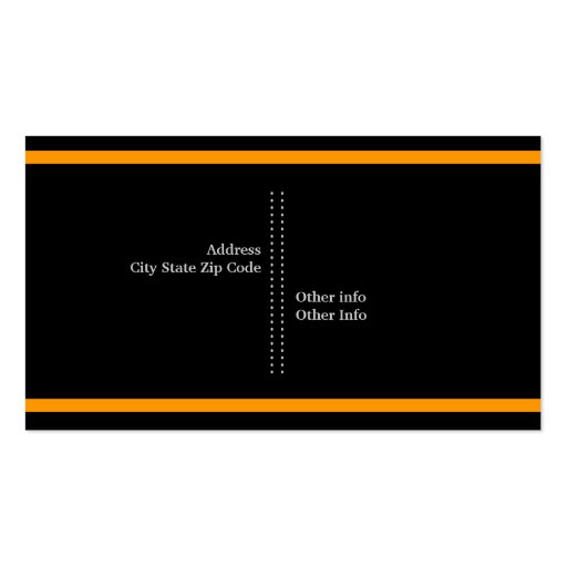 Modern stripes construction black, orange, grey business card template (back side)
