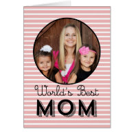 Modern Stripes Mothers Day Photo Card