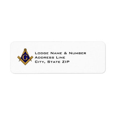 Modern Style Masonic Lodge Address Label