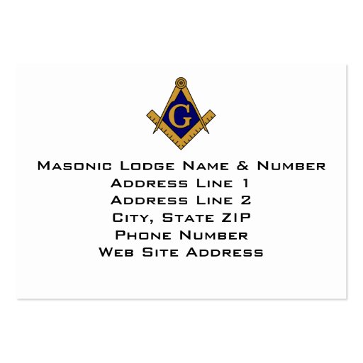 Modern Style Masonic Lodge Business Card (front side)