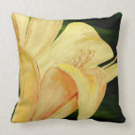 Modern Style Yellow Lily Throw Pillow pillows