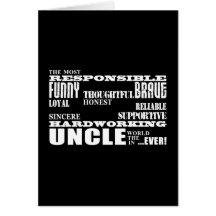 Modern Stylish Best & Greatest Uncles : Qualities Greeting Cards