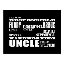 Modern Stylish Best & Greatest Uncles : Qualities Postcards