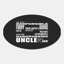 Modern Stylish Best & Greatest Uncles : Qualities Stickers