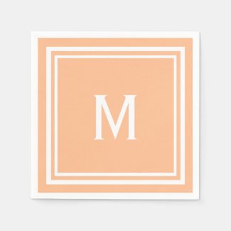 Modern Stylish Creamsicle Orange Custom Monogram