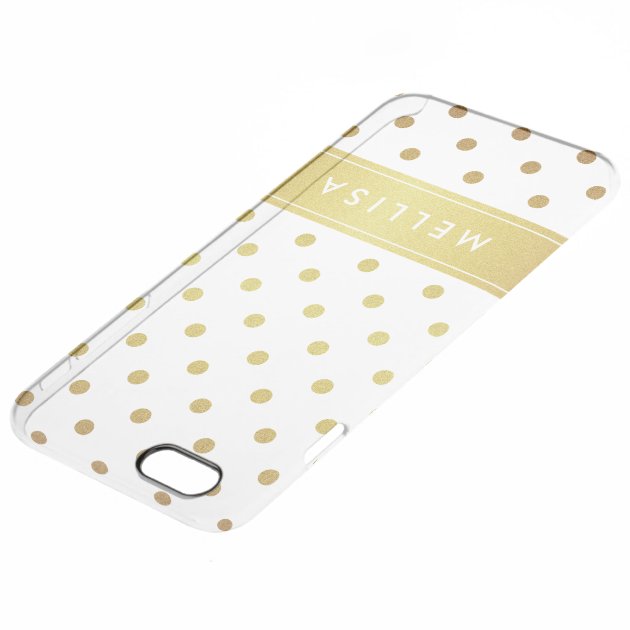 Modern Stylish Gold Glitter Polka Dots Uncommon Clearlyâ„¢ Deflector iPhone 6 Plus Case-3