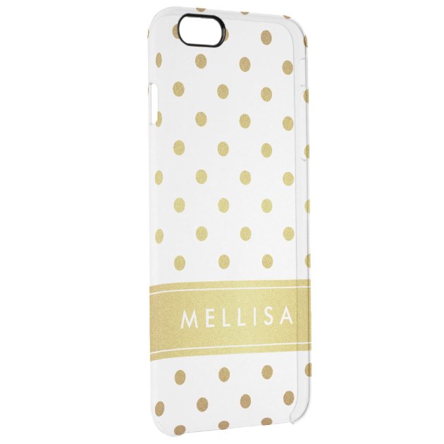 Modern Stylish Gold Glitter Polka Dots Uncommon Clearlyâ„¢ Deflector iPhone 6 Plus Case-2