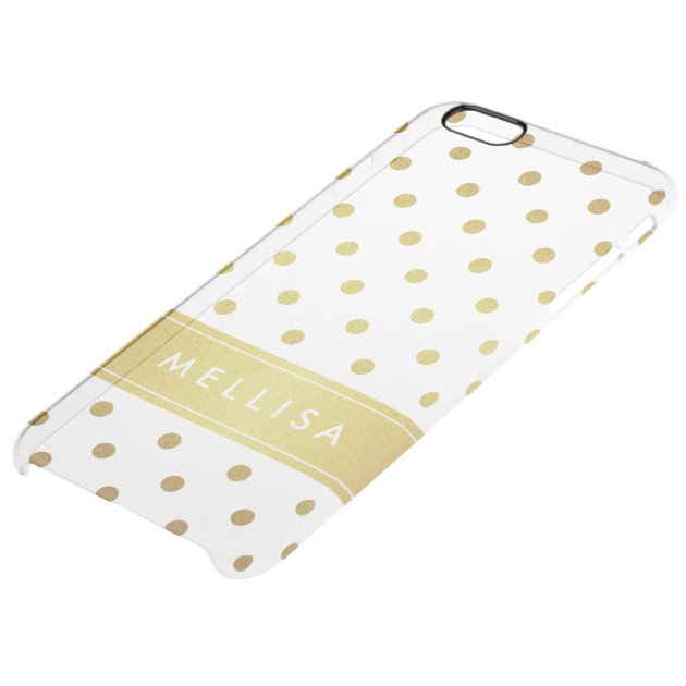 Modern Stylish Gold Glitter Polka Dots Uncommon Clearlyâ„¢ Deflector iPhone 6 Plus Case-4