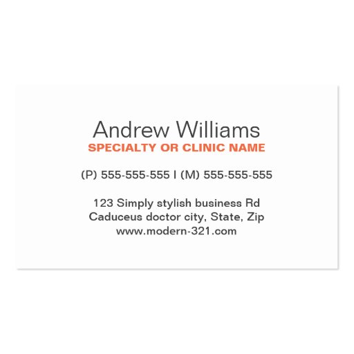 Modern stylish gray medical doctor caduceus business card template (back side)