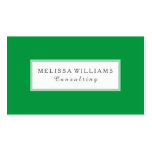 Modern Stylish Kelly Green & White Consulting Business Card