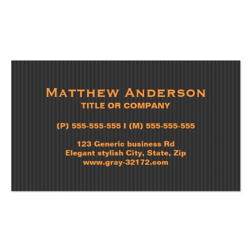 Modern stylish orange and gray professional business card (front side)