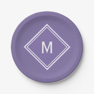 Modern Stylish Purple Custom Monogram